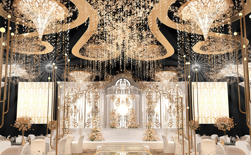 东阳花木兰喜事汇金色大厅效果展示